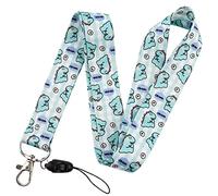Lanyard Neck Strap, Cartoon Animal Lanyards with Safety Buckle, for ID Badge Holder, Keys, Work Permits, Mobile Phones (Color : Dinosaur 2, Size : 45cm)