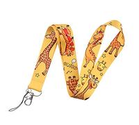 Lanyard Neck Strap, Cartoon Animal Lanyards with Safety Buckle, for ID Badge Holder, Keys, Work Permits, Mobile Phones (Color : Giraffe, Size : 45cm)