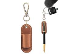 Lanyard Pen Clip - Portable Leather Anti-Lost Storage Case,Pen Holder Keychain - for Cafe Bedside Dorm Hospital Home Office School Hotel Room Tabletop