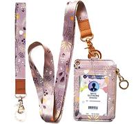 Lanyard Wallet,Wallet Lanyard,lanyards for id Badges,lanyards for id Badges for Women,Lanyard Wallet for Women,Fashion Badge Holder with Zipper（Purple Gray）