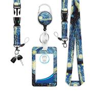 Lanyard with Badge Holder - Retractable Badge Holder, Transport Clips and Security Cards for Security and Officers with Carabiner and Key Ring
