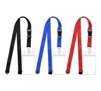 Lanyard with Card Holder, 3Pcs Waterproof ID Card Holder Badge Card Holders with 3Pcs Detachable Neck Lanyard for Work Badges ID Cards Business Cards Key Rings