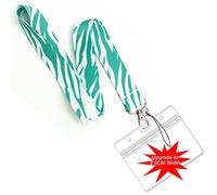 Lanyard with Card Holder, Lanyards for Neck, Upgrade 2.5CM Widened Design Zebra Stripe Lanyard Strap with Waterproof Card Holder for Key, ID Card, Phone, Face Mask Exemption Card Badge