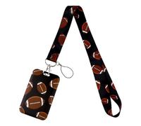 Lanyard with Card Holder, Personalised Lanyards for Neck with Card Holder, for ID Badge Holder, Keys, Work Permits, Mobile Phones(Rugby)