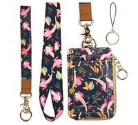 Lanyard With Wallet, Zip ID Case, Badge Holder for Women - Fashion Wallet With Axolotl Design