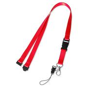 Lanyard X 1 Neck Lanyard Strap Office Lanyard for Holding a ID Card Holder, Pass Card Badge, Keys or Cell Mobile Phone (Red)