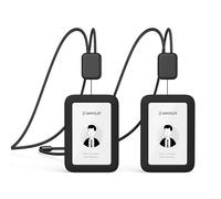 Lanyards for ID Badges Holder, SANTLET Silicone ID Badge Holder Name Card Case Protector with Retractable Cord, Safety Breakaway Buckle, 2 Card Slots for Office Staff Employees Cruising 2pcs Black