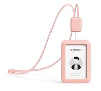 Lanyards for ID Badges Holder, SANTLET Silicone ID Badge Holder Name Card Case Protector with Retractable Cord, Safety Breakaway Buckle, 2 Card Slots for Office Staff Teachers Employees Cruising Pink