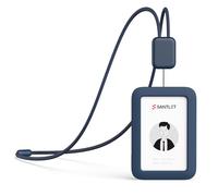 Lanyards for ID Badges Holder, SANTLET Silicone ID Badge Holder Name Card Case Protector with Retractable Cord, Safety Breakaway Buckle, 2 Card Slots for Office Staff Teachers Employees Cruising Blue