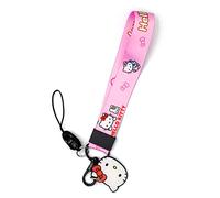 Lanyards Hello Kitty Wrist Lanyard for Keys,Wristlet for ID Badges,Lanyard for Women,Cute Lanyard,Kawaii Lanyard,Anime Lanyard,Pink Lanyard