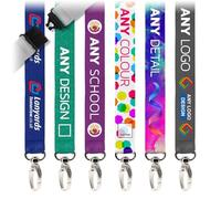 Lanyards Tomorrow 50x Personalised Lanyard Full-Colour Dye Sublimation CUSTOM Neck Straps ADD LOGO and TEXT With Safety Pull Breakaway Quick Release and Metal Clip (20mm (2cm) Width)