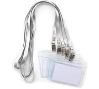 Lanyards with id Holder Name Badges 50 Pcs Horizontal Name Tag Badge Id Card and 50 Pcs Lanyard