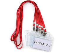 Lanyards with id Holder Name Badges 50 Pcs Horizontal Name Tag Badge Id Card and 50 Pcs Lanyard