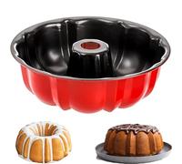 LANYOTA Ring Cake Tin, 24cm/26cm Tin Round Cake Pan Tray, Non-Stick Baking Moulding Tin, Carbon Steel,Fluted Ring Pan