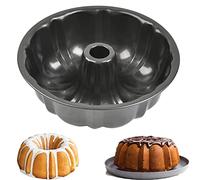 LANYOTA Ring Cake Tin, 24cm/26cm Tin Round Cake Pan Tray, Non-Stick Baking Moulding Tin, Carbon Steel,Fluted Ring Pan