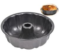 LANYOTA Ring Cake Tin, 24cm/26cm Tin Round Cake Pan Tray, Non-Stick Baking Moulding Tin, Carbon Steel,Fluted Ring Pan
