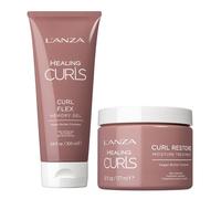 Lanza Healing Curls Flex Memory Gel 200ml & Healing Curls Restore Moisture Treatment 177ml Duo in Clear Lanza Clear