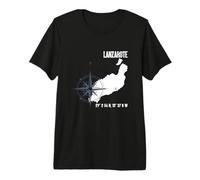 Lanzarote Atlantic Island Coordinates map Holiday Premium T-Shirt
