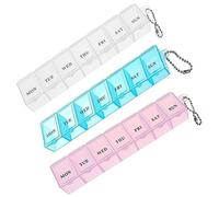 Lanzn 3 Packs Medical Weekly Pill Box, Day Tablet Box Organiser 7 Day Pill Storage Case Reminder Pill Box Dispensers Am Pm Pill Container Separate Dosset Box for Medicines