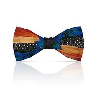 Lanzonia Men's Feather Bowtie Handmade Bow Tie for Wedding Holiday Party