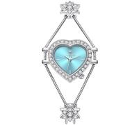 LANZOOM Women's Heart-Shaped Diamond Watch,Blue Sunray Dial,Geometric Star Bracelet,Stainless Steel, 25mm,Minimalist Romantic Jewelry Gift