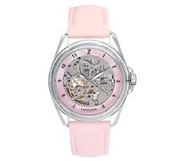 LANZOOM Women's Mechanical Watch - Hollow Dial Design, Pink Mother-of-Pearl Dial, Adjustable Pink Leather Strap - 34mm Case, 3ATM Water Resistance…