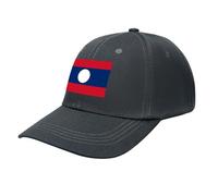 Lao People's Republic Flag Baseball Cap,Adjustable Sportswear Hat for Men Women Adults,Lifestyle Activities All Seasons Dark Gray