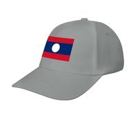 Lao People's Republic Flag Baseball Cap,Adjustable Sportswear Hat for Men Women Adults,Lifestyle Activities All Seasons Gray
