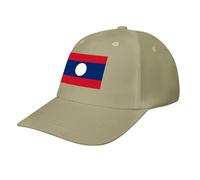 Lao People's Republic Flag Baseball Cap,Adjustable Sportswear Hat for Men Women Adults,Lifestyle Activities All Seasons Beige