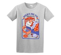 LAO-WANG Street T-Shirt Wake Me Up When It's Over Black L