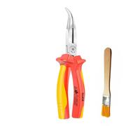 LAOA VDE Insulated High Bent Snipe Nose Pliers for Electrician Work and DIY,1000 Volt with 1PC Brush,8-inch with 1pc Brush (Express 6-7 Days to The UK)