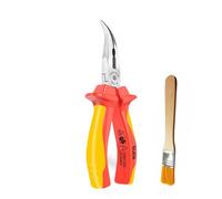 LAOA VDE Insulated High Bent Snipe Nose Pliers for Electrician Work and DIY,1000 Volt with 1PC Brush,6-inch with 1pc Brush (Express 6-7 Days to The UK)