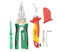 LAOA Wire Stripper with Electricity Measurement,8-in-1 Wire Stripping Pliers for Cutting,Pulling Wires,Cable Scissors for Scraping,Pressing Wires,with Voltage Test,with LA119717 Insulation Knife