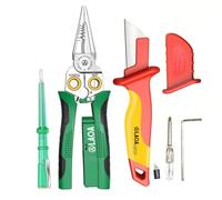 LAOA Wire Stripper with Electricity Measurement,8-in-1 Wire Stripping Pliers for Cutting,Pulling Wires,Cable Scissors for Scraping,Pressing Wires,with Voltage Test,with LA321712 Insulation Knife