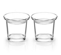 LAoabyoe 2 Pack Glass Oriole Feeder Cups, 2.44 x 1.81 x 1.89 Inch Replacement Jelly Bowls for Outdoor Feeders, Clear Dishes for Hummingbirds and Small Birds