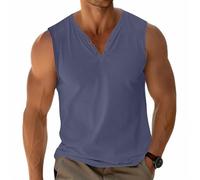 LAOARA Men's Vest Tank Tops Sleeveless Summer Plain Casual Beach Holiday Workout Shirts M-3XL Grey