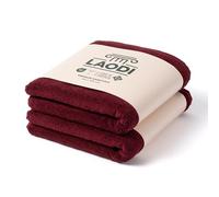 LAODI Premium Hand Towel Set of 2, 50 x 100 cm, 100% Cotton, 570 g/m², Absorbent & Soft, Made in Portugal, Merlot Red