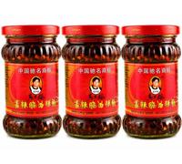 Laoganma Crispy Chilli Oil 3 Pack (210g Each) - Chinese Chilli Oil with Crunchy Texture and Premium Ingredients for Cooking, Dipping, and Topping