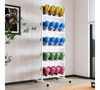 Laohucai 5 Tiers Boxing Glove Storage Rack,Holds 15 20 30 Pairs,Rolling Boxing Glove Storage Stand with Wheels,Steel Metal Gloves Drying Rack for Gym Home Training Room Taekwondo Gym(White,20 Pairs)