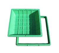 Laohucai Removable Recessed Manhole Cover, Green Septic Tank Lid with Base, Drain Recessed Inspection Cover, Hidden Man Hole Covers Flat Cover for Yard Pavement School Garden(Square,70cm/27.5in)