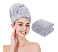 Laojbaba Microfiber Hair Quick Dry Towel Ultra Absorbent Drying Towel for All Hair Types 20X40inch Grey (1pcs)