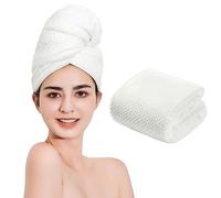 Laojbaba Microfiber Hair Towel Quick Dry Hair Towel Hair Drying Towels Suitable for All Kinds of Hair Ultra Absorbent Long and Thick Hair 20X40inch White (1pcs)
