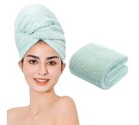 Laojbaba Microfiber Hair Quick Dry Towel Ultra Absorbent Drying Towel for All Hair Types 20X40inch Green (1pcs)