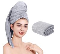 Laojbaba Microfiber Hair Towel, Quick Drying, Suitable for All Hair Types, Ultra-Absorbent, Long and Thick Hair, 61 x 122 cm, Gray, 1 Piece
