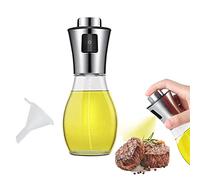 LAOLINGSY 200ml Olive Oil Sprayer Bottle Oil Dispenser Transparent Food-Grade Portable Spray Bottle Vinegar Bottle Air Fryer Stainless Steel for Salad, BBQ, Frying, Grilling, Kitchen Baking