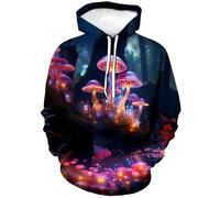 LAOLIUSN Funny Mushroom Hoodie Fungi Graphic Sweatshirt, Purple, Medium