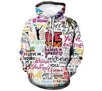 LAOLIUSN Men's Hipster Hip Hop Urban Sweatshirt Graffiti Street Art Hoodie Funny Pullover, Pink, Small