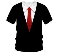 LAOLIUSN Tuxedo T Shirts for Men Tux Costume Suit and Tie Tee Shirt Gifts T-Shirt, Pink, S
