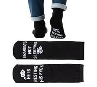 Laopipfu Funny Non-Slip Men's Socks, Polyester Durable Soft Calf Socks for Dad Grandad, Birthday Gifts for Men, Father's Day Gift from Daughter Son Wife