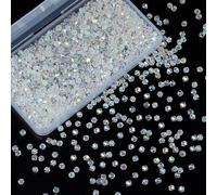 Laopottbeads 1100PCS 4mm Bicone Crystal Glass Beads for Jewelry Making, Sparkling Mini Beads for Suncatchers, DIY Bracelets & Craft Projects (AB White)